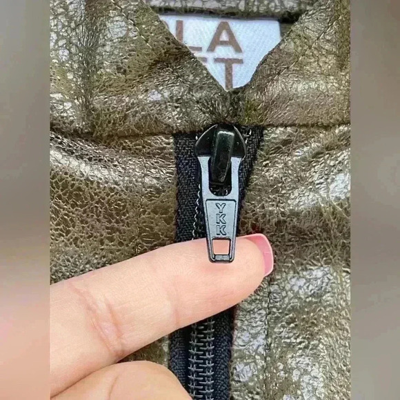 PLANET By LAUREN G VEGAN LEATHER CUT OUT METALLIC JACKET LARGE /1 - Picture 5 of 14